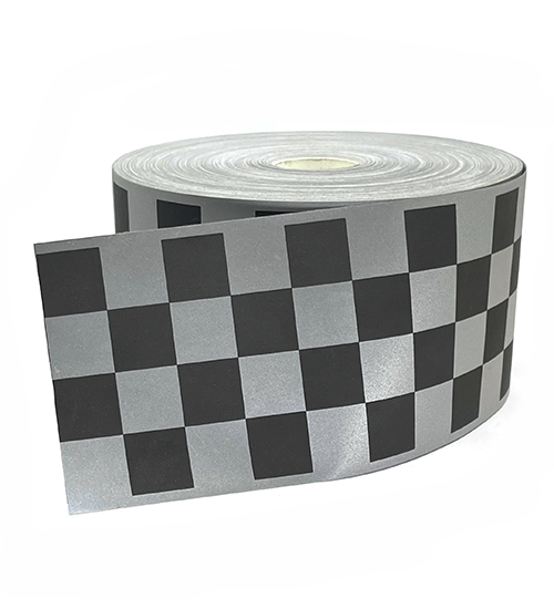 Cinta reflejante ajedrez 4" Negra
