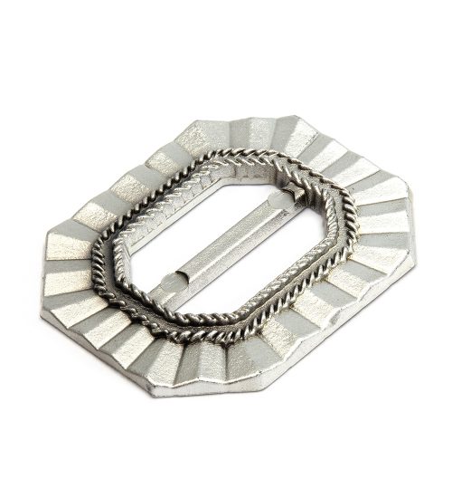 Hebilla Barroca Espejo 30mm Plateada