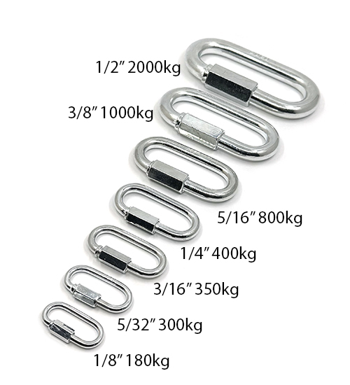 Eslabón Rápido de acero en varias medidas