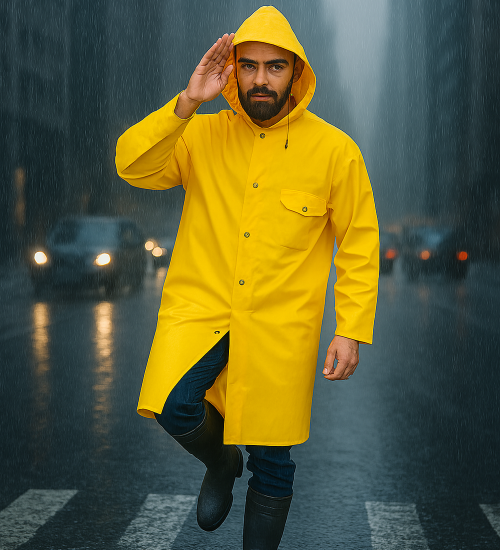 Impermeable gabardina amarillo