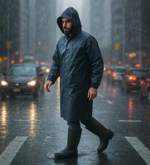 Impermeable gabardina Azul