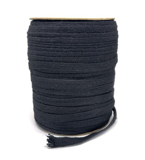 Cuenda de Algodón plana 14mm Negro