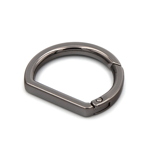 Mosquetón plano 1" Níquel Negro