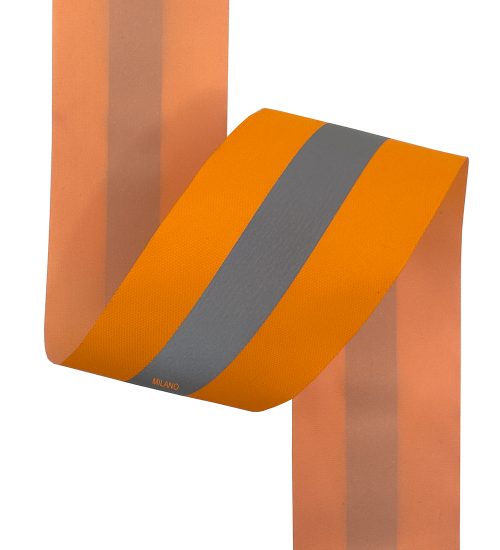 Reflejante Poliéster 2" Naranja-Plata