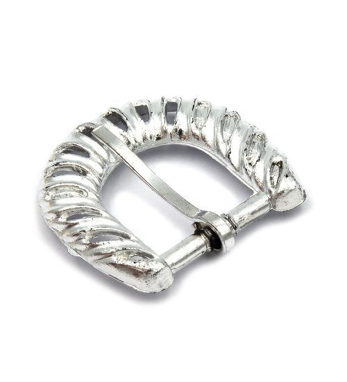 Hebilla plástica calada 1" plata