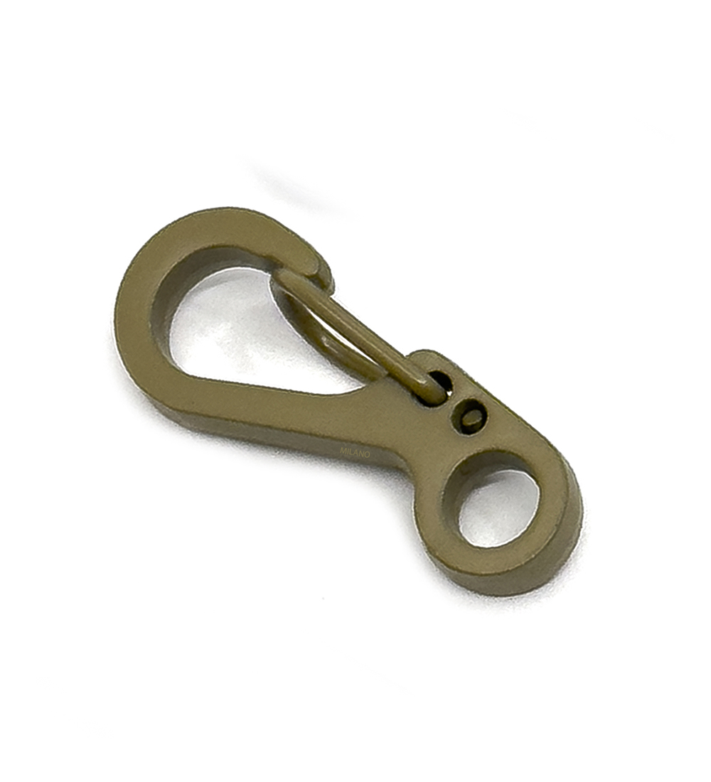 Mosquetón de aluminio 4mm Kaki