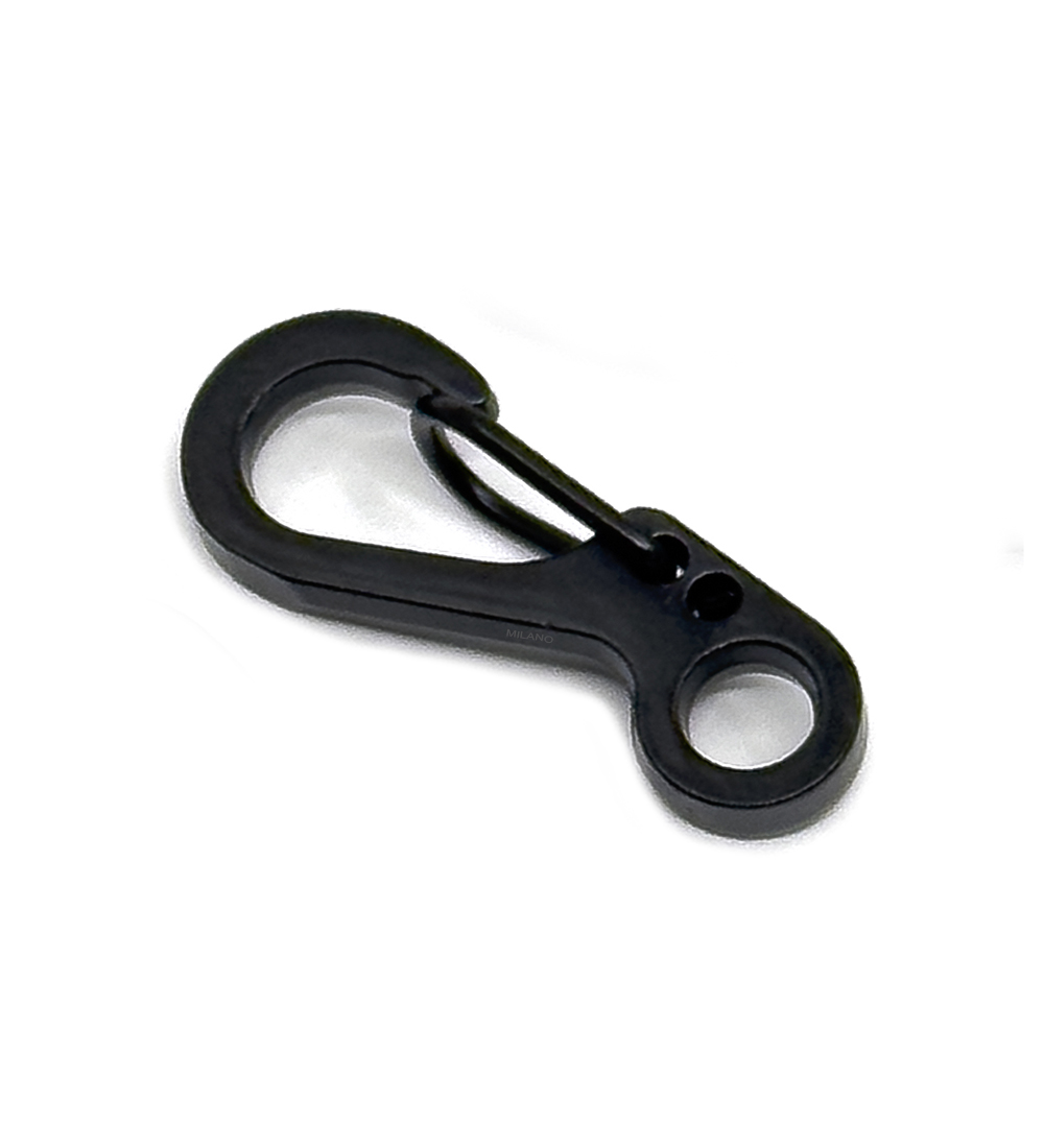Mosquetón de aluminio 4mm Negro