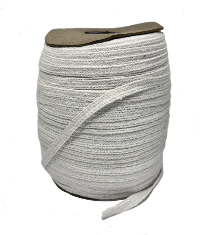 Cuenda de Algodón plana 14mm Blanca