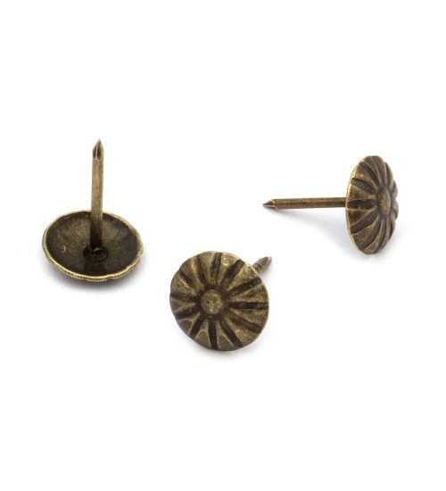 Clavillo Flor para tapicería Latón viejo