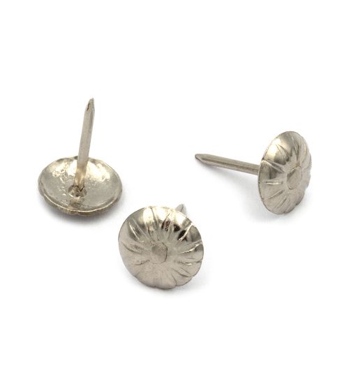 Clavillo Flor para tapicería níquel